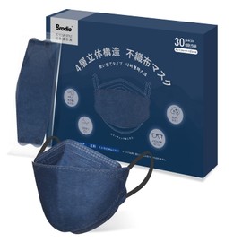 3D Mask, Large 8.9 inches (22.5 cm) / Slightly Larger 8.3 inches (21 cm), Non-woven Fabric, Individual Packaging, 30 Pieces, For Adults, (Does Not Hurt Ears), Brodio Mask, Similar to KF94 and JN95 Specifications, 4-Layer Construction, Disposable, Easy to