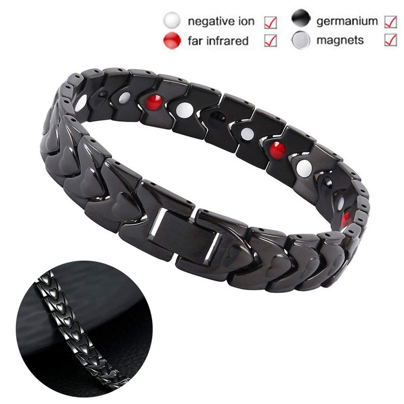 Strong Magnetic Bracelets for Men Titanium Double Strength Magnets Wristband