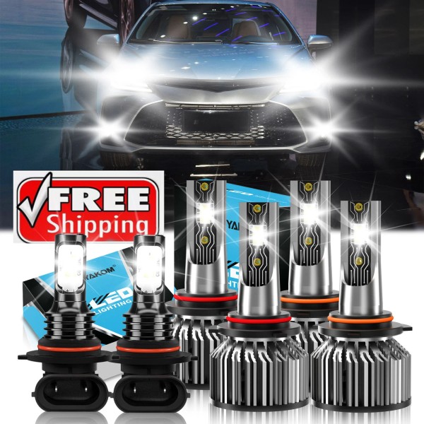 ENJOYAKOM For Toyota Corolla 2005-2008 LED Headlight Bulb Hi/Low+Fog Light