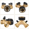 Aohcae 2-Way Water Distributor 3/4 Inch, Brass Hose Connector, Water