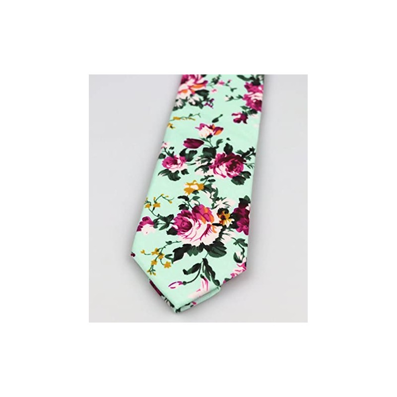 Elfeves - Corbata delgada de algodón y lino para hombre,