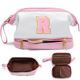 YOOLIFE Teen Girl Gifts, Large Capacity Cosmetic Travel Bag Cute Makeup Brush Bag 9 10 11 12 Year Old Girl Birthday Gifts for Teen Girls Sister Gifts Daughter In Law Gifts Wife Gifts (Pink R)