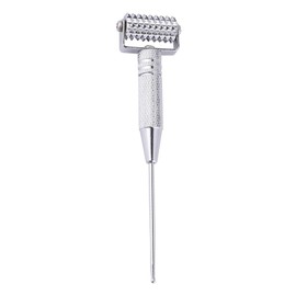 1 Pcs Facial Massage Roller, Acupuncture Detector Facial Ear Acupoints Spring Needle Massage Roller for Daily Facial Care (Silver)