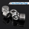 LifCratms 3/8" NPT Male Plug, 304 Stainless Steel Internal Hex