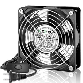 AmRunJe 120mm x 25mm AC Muffin Axial Powered Computer Fan 110V 120V Dual Ball Bearing Cabinet Fans for DIY Electronics Aquarium rv Refrigerator Cooling Ventilation Exhaust Fan