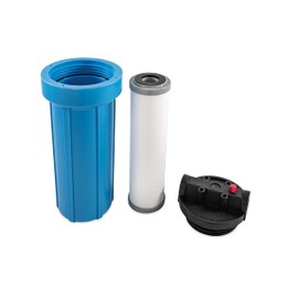 Camco EVO Marine Water Filter | Offers Premium Water Filtration for Your Boat's Fresh Water Supply | Features Multiple Hookup Options | Compatible with 2-1/2-inch x 10-inch Filter Cartridges (40634)