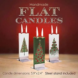 Flatyz - Twin Wick Flat Candle - Christmas Balls,