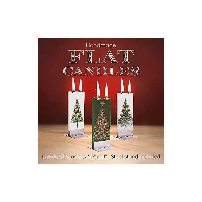 Flatyz - Twin Wick Flat Candle - Christmas Balls,