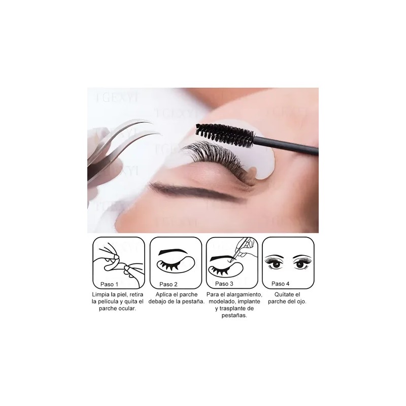 100 Pzs Parches Empaque Hidrogel Para Ojos Pestañas Mink