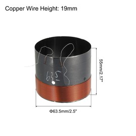 PATIKIL Woofer Swing Coil 2.5 x 0.75 Inch 2 Layers Round Copper Wire Speaker Voice Coil for Speaker Repair