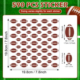590 Pcs Football Stickers for Kids Football Party Stickers Favors Football Self-Adhesive Stickers Art Craft for Boys Girls for Water Bottles Scrapbooks Classroom Sports Party Supplies Wall Decoration