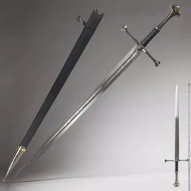 Nasir 롱소드 스틸 기사검 소드 장검 가검 무대 소품 중세시대 [H. 나시르 성검 104c] Longsword Steel Knight's Sword Greatsword Decorative Prop Medieval Era [H. Nasir's Holy Sword 104c]