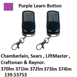 LiftMaster 373LM COMPATIBLE Garage Door Remote PURPLE Learn Button 315mhz freq.