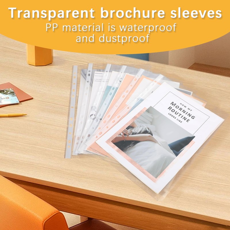 A4 Clear Wallets, Pack of 100, Open Top Punched Plastic