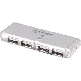 Manhattan 4-Port Hi-Speed Usb Pocket Hub, Bus Power - Plug And Play - Windows And Mac Compatible "Product Category: I/O & Storage Controllers/Usb/Firewire Adapters"