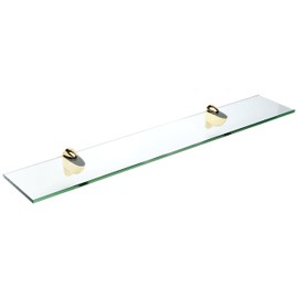 Spancraft Glass H-8x42-Brass Heron Glass Shelf, Brass, 8" x 42"