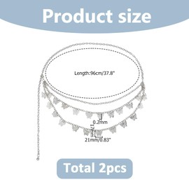 Hobbspring 2Pcs Women Butterfly Waist Chain Multi-Layer Butterfly Waist Chain Butterfly Platinum Chain Thin Belt Belt Waist Jewelry Accessories for Women Ladies Dresses Jeans
