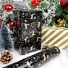 LDGOOAEL Reversible Christmas Wrapping Paper Jumbo Roll - Black with