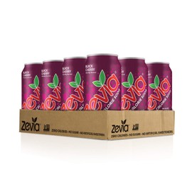 Zevia Zero Calorie Soda, Black Cherry, 16 Ounce Cans (Pack of 12)
