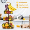 ETECHMART Fruit Basket, Vegetables Countertop Bowl Storage With Banana Hanger,
