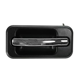 TRQ Rear Left Exterior Door Handle Chrome & Black Drivers Side Compatible with 2003-2009 Hummer H2 HU1520101