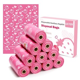 150 piezas de bolsas de eliminación de servilletas sanitarias, Luxiv bolsa sanitaria desechable rosa para el cuidado personal, bolsa de basura para tampones, bolsas mini desechables para la privacidad