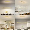 LannlKer Modern LED Pendant Lights, 59in Gold Chandelier Dimmable with