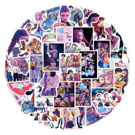 TUMAJI 55Pcs Demon Girl Movie Stickers, Vinyl Waterproof Cool Decals for Laptop Hydroflasks Journaling Scrapbooking Vision Board Supplies