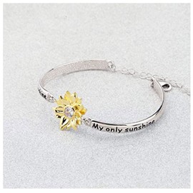You Are My Sunshine Zircon Bracelet Sun Jewelry Sunshine Bracelet Girlfriend Gift, Fiance Mother Daughter Sunshine Jewelry (Sunshine Br S EU)