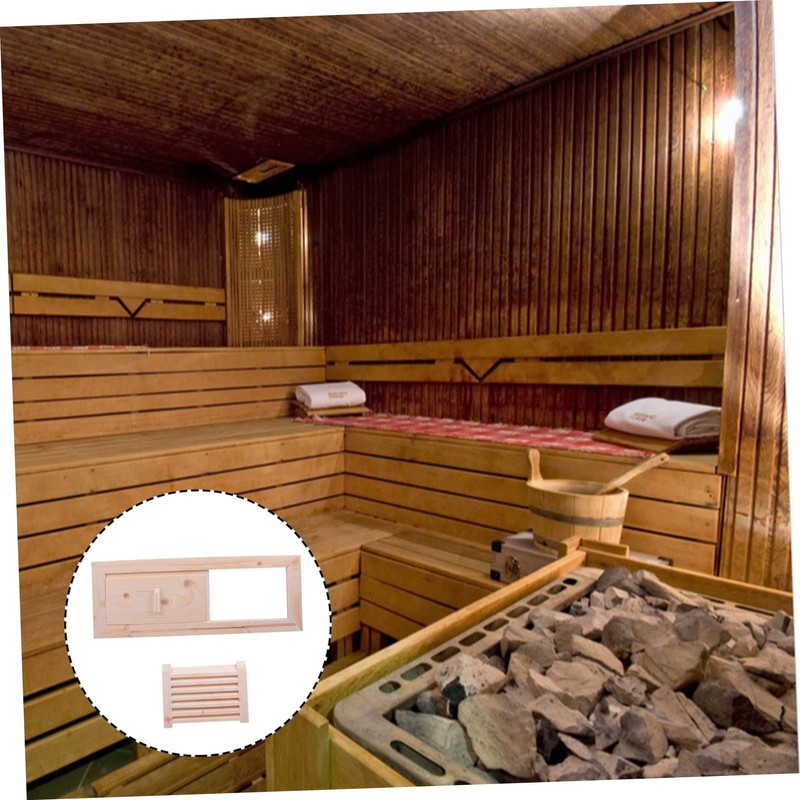 SEWACC Cedar Wood Sauna Room Air Vent Cover Sliding Grille