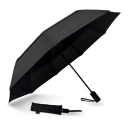 ORGA ECO-FRIENDLY Umbrella Windproof Double Vented Travel Umbrella with Teflon Coating (Black)
