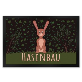 speecheese Rabbit Construction Door Mat XXL 50 x 75 cm with Cute Rabbit Door Mat XXL in 50 x 75 cm for Easter Time with Cute Rabbit Around the Entrance Area of Your House or Apartment