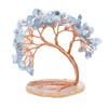 dssmboom Handmade Aquamarine Crystal Tree of Life on Agate Slice