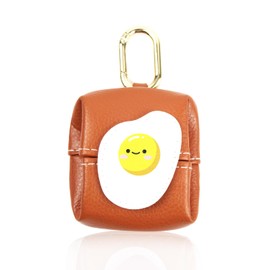 WisePoint Fruit Shaped Coin Purse, Foldable PU Leather Purse Mini Purse for Women and Girls, Cute Change Purses with Key Ring and Snap, Egg, Suitcase organiser