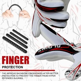 GLOVIX Professional Goalkeeper Gloves for Kids,Youth,Adults & Men–Soccer Goalie Gloves with Finger Protection,Strong Grip Dumbo Latex Palm 4+3mm,Wrist Support (WHITE/RED, 10)