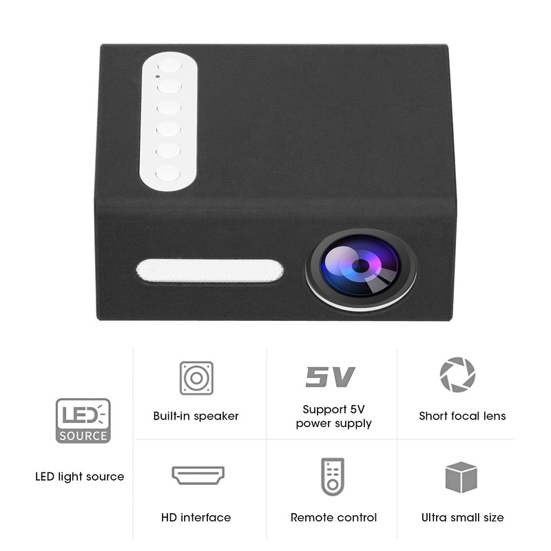 Mini Household Projector Portable LED Home Media Video Player Kid's