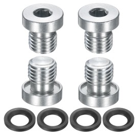 sourcing map 4Pcs M12x1.5 Inner Hex Head Pipe Fitting Plug, Universal Carbon Steel Thread Socket Plug with Black O-Ring for Terminate Pipe Ends or Replacement Drains