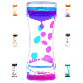 Liquid Motion Bubbler Timer Diamond Shaped Liquid Timer for Fidget Toy,Autism Toys, Children Activity, Calm Relaxing,Penguin Desk Toys and Home Ornament (Blue and Pink-Ordinary)