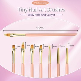 Lokaloka 7 Stück Nagel Pinsel Set für Gelnägel Nail Art Nailart mit Ombre Brush, Pinselset Fein Dünn Fineliner Oval Fächer Flach für UV Nagellack Lack Gel Neonail Acryl French Nageldesign Profi