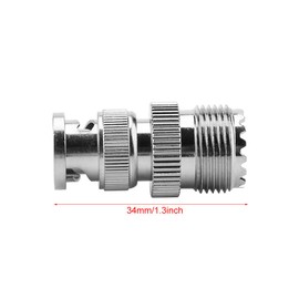 Coaxial Adapter, 2pcs RF Coaxial Adapter BNC Male Plug to UHF SO239 PL-259 Female Jack Cable Connector