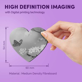 1 x Heart MDF Magnets - Pretty Blossom Butterfly Animals Wildlife 41011