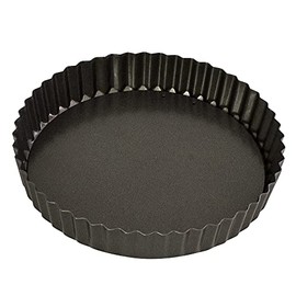 Bakemaster Non-Stick Loose Base Round Flan/Quiche Pan, Grey