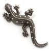 Large Vintage Diamante Lizard Brooch (Silver Tone)
