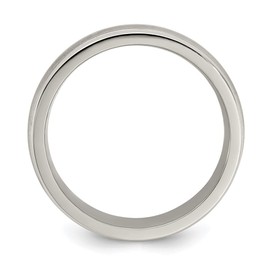 Sonia Jewels Real Titanium Men's Matte Brushed Finish and Tri Dome Milgrain 7mm Ring Comfort-Fit Band Size 11