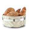 Zeller Bread Basket with Bag Ø22x10,8cm in Beige, Metal 22
