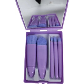 Brochas Para Maquillaje Estuche De Bolsillo Con Espejo Viaje