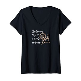 Womens Wool Hand Spinning Gift Shirt | Spinners like it twisted V-Neck T-Shirt