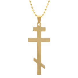 Sterling Gifts Gold Stainless Steel Orthodox Cross Necklace