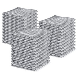 Aidoclip 30pcs Set Non-Scratch Steel Wool Dishcloth - Multi-Use Kitchen Scrubbers, Durable Cleaning Pads for Wet & Dry Use White
