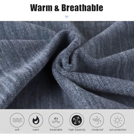 MOAZIFI Pack of 2 Winter Loop Scarves Men & Women, Soft Fleece Neck Warmer, Tube Scarf Men, Tube Scarf Women, for Winter, Thermal, Outdoor, Cycling, Skiing, Motorcycling, Running, Black and light grey